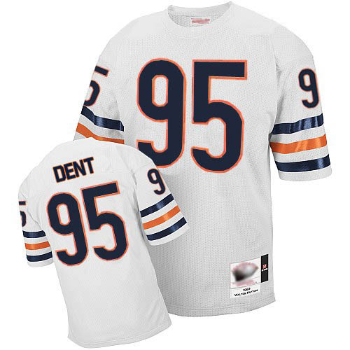 Chicago Bears Authentic White Men Richard Dent Road Jersey NFL Football #95 Throwback->nfl t-shirts->Sports Accessory